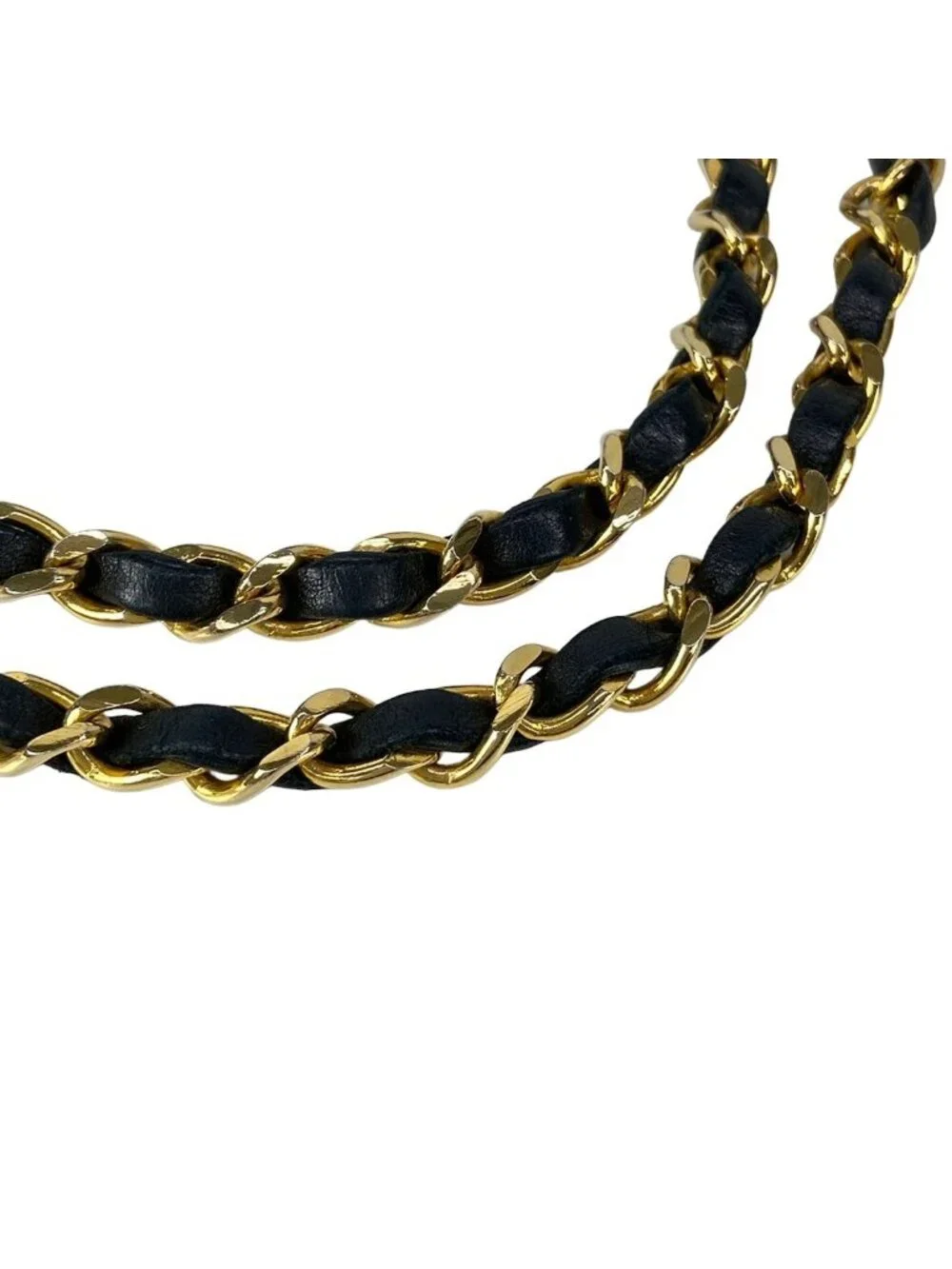 Chanel Shoulder Bag Double Flap Quilted Black Chain Gold Lambskin